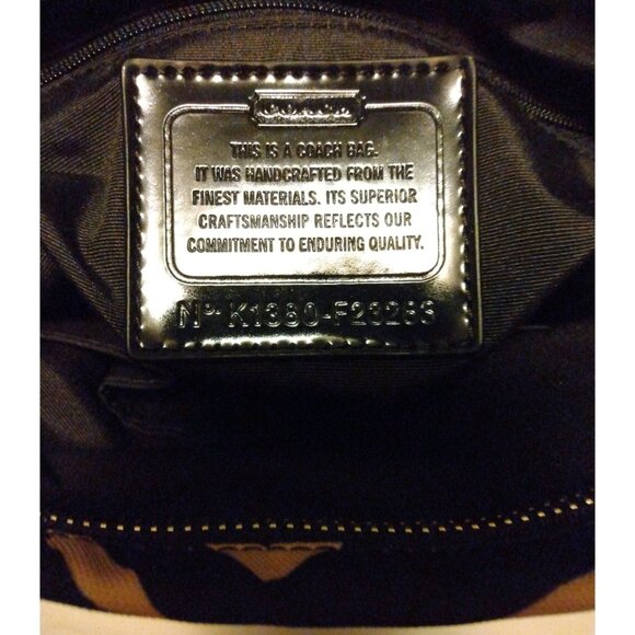 Coach Zebra Print Canvas Tote Purse K1380-F23283 Black and Tan - Picture 11 of 13